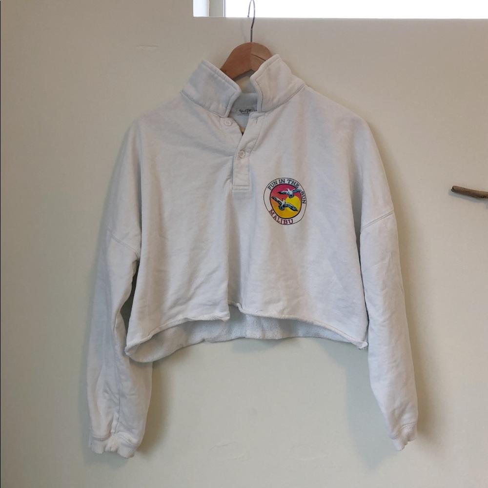 Brandy Melville Cropped Polo Sweatshirt